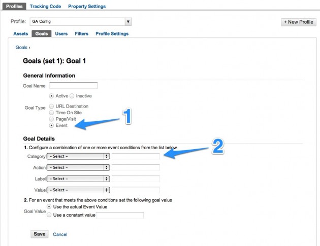 configuring event tracking in google analytics