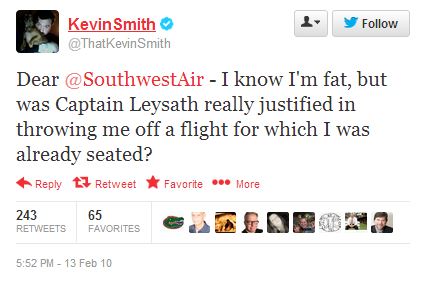 Tweet from Director Kevin Smith