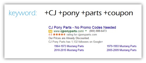 CJ Pony No Promo Codes PPC Ad