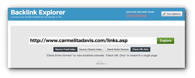 Backlink Explorer Fresh Index URL Only